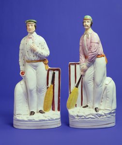 Et par Staffordshire keramikk-cricketere kjent for å representere George Parr og Julius Caesar (keramikk)